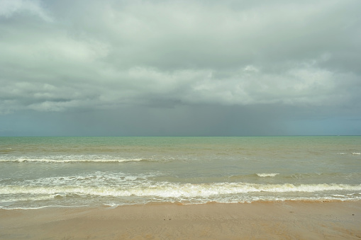 Storm at sea seen from the beach
