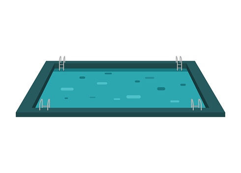Swimming pool. Simple flat illustration in perspective view.