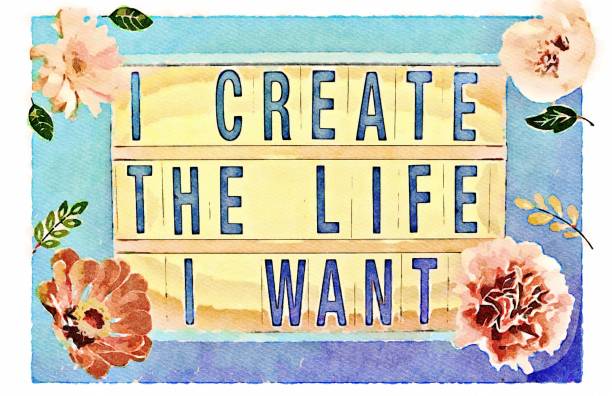 istock I Create The Life I Want in Watercolour Theme 1417469626