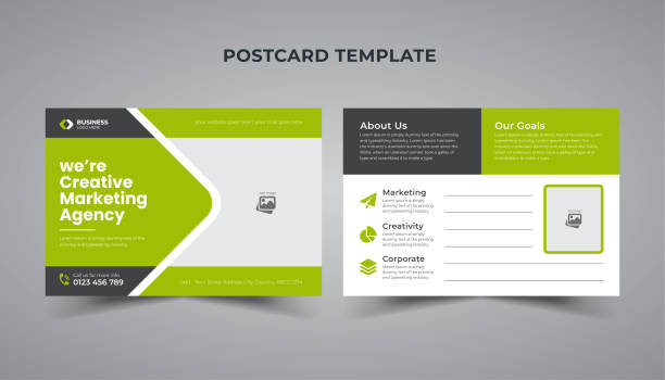 istock Creative vector illustration of postcard isolated on transparent background. Postal travel card art design. Abstract concept graphic element Corporate business or marketing agency postcard template 1417500395