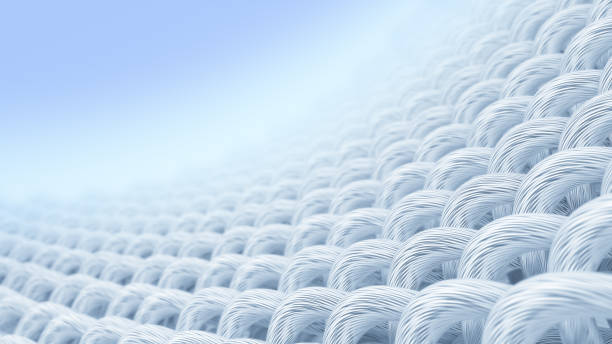 istock Close up fabric fiber in select focus concept, 3D rendering. 1417503908
