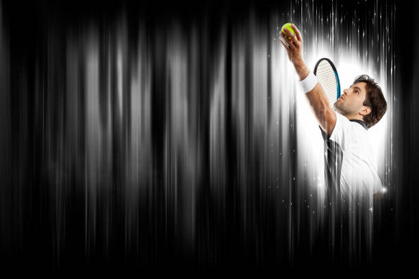 Tennis equipment during an indoor session