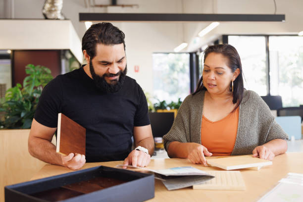 istock Male and female Aboriginal Australian designers collaborating 1417512702