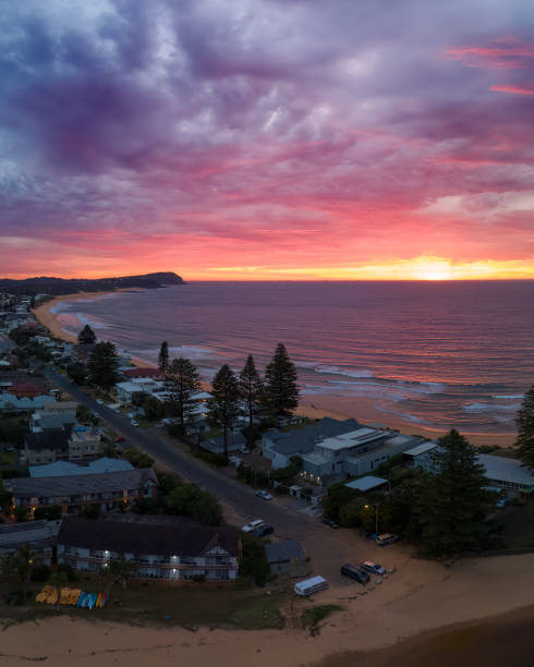 istock Wamberal Beach Sunrise Drone Shot 1417519895