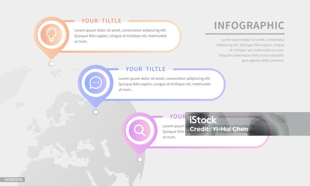 Map Message Design Step Map Template For Location Messages Stock Illustration - Download ...