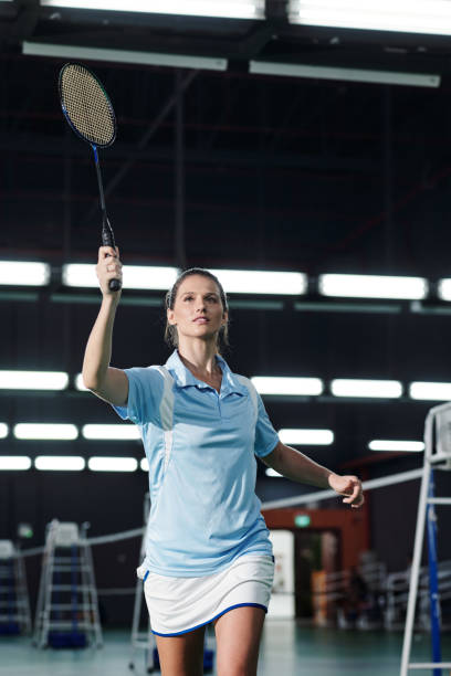 istock Sportswoman Playing Badminton 1417521674