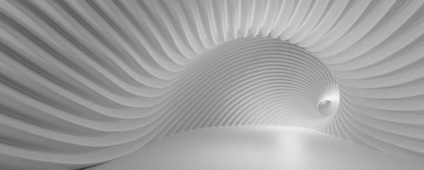 istock 3d white background of spiral smooth surfaces as an architectural concept, empty space for advertising, photo wallpaper, cover for a presentation on the theme of a modern city. 3d rendering 1417535937