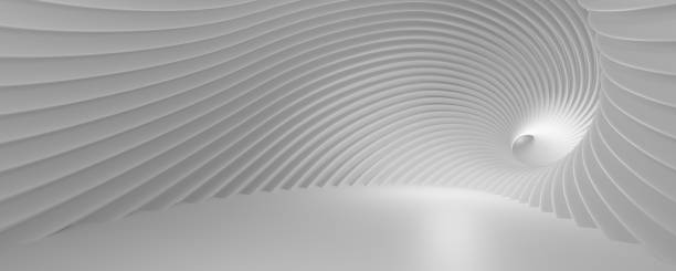 istock 3d white background of spiral smooth surfaces as an architectural concept, empty space for advertising, photo wallpaper, cover for a presentation on the theme of a modern city. 3d rendering 1417535944