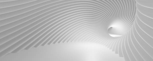 istock 3d white background of spiral smooth surfaces as an architectural concept, empty space for advertising, photo wallpaper, cover for a presentation on the theme of a modern city. 3d rendering 1417535952