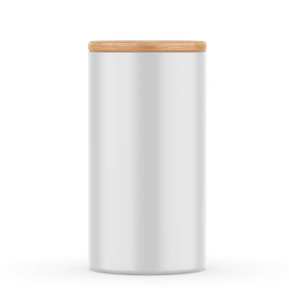 istock Blank Storage Jars with Bamboo Lid mockup template. 1417539544