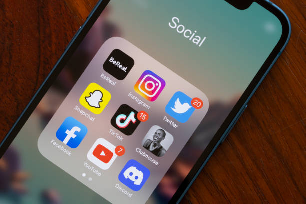 Social Media Apps - BeReal and Others stock photo
