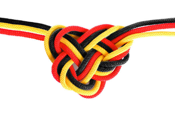 istock Heart shaped celtic knot made from braided cords 1417554719