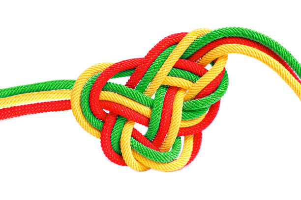 istock Heart shaped celtic knot made from cords on white 1417554730