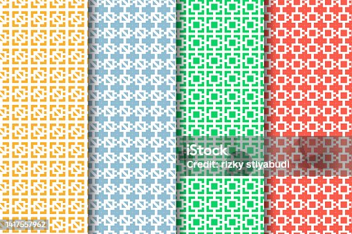 istock collection of abstract seemless pattern design template with square and cirlce element 1417557962