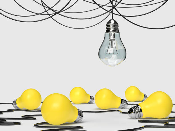 istock Business creativity and inspiration concepts with light bulb on background. think big ideas motivation for success. 3D rendering 1417561033