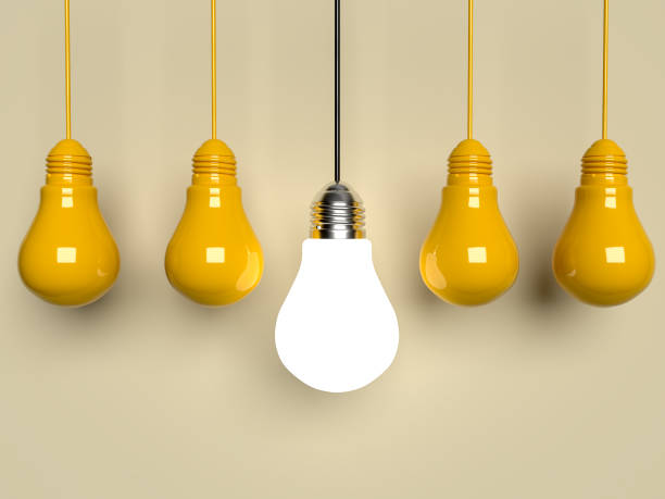 istock Business creativity and inspiration concepts with light bulb on background. think big ideas motivation for success. 3D rendering 1417561042