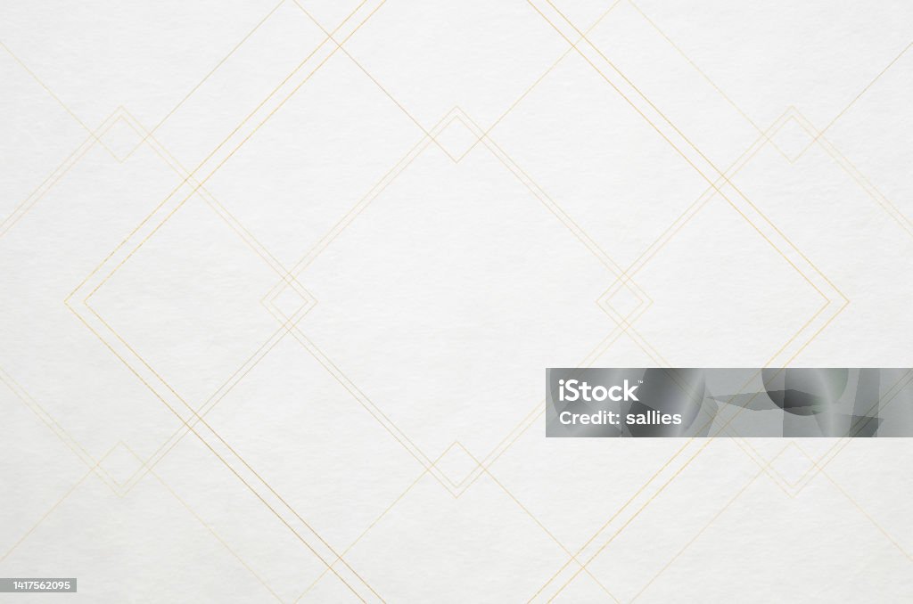 White washi paper texture with classy gold thread pattern Abstract graceful Japanese style background Backgrounds Stock Photo