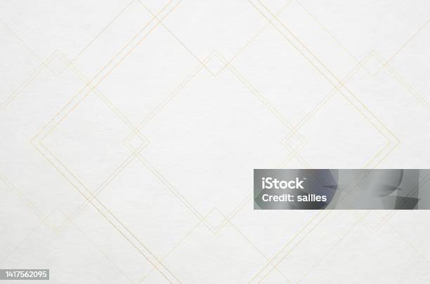 White Washi Paper Texture With Classy Gold Thread Pattern Stock Photo - Download Image Now