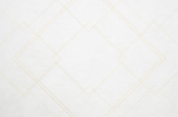 textura de papel washi branco com padrão de linha de ouro elegante - fino - fotografias e filmes do acervo