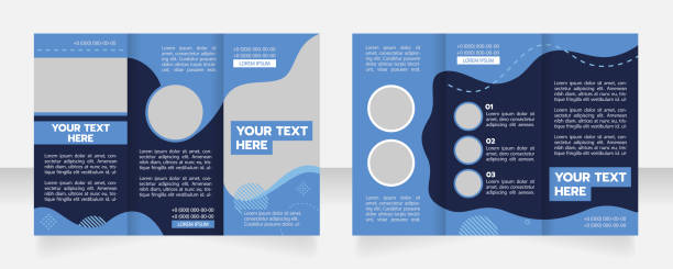 Construction equipment repair trifold brochure template design Construction equipment repair trifold brochure template design. Zig-zag folded leaflet set with copy space for text. Editable 3 panel flyers. Prompt Bold, Myriad Pro Regular fonts used pamphlet stock illustrations