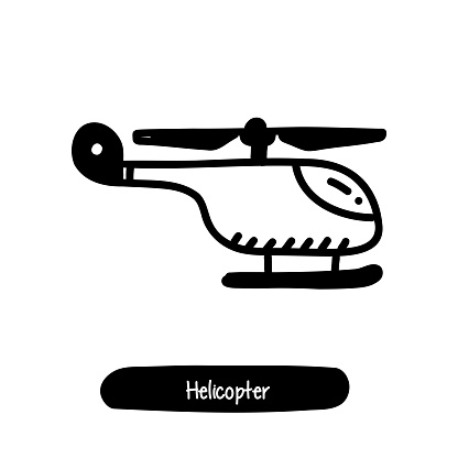 Helicopter Icon. Trendy Style Vector Illustration Symbol