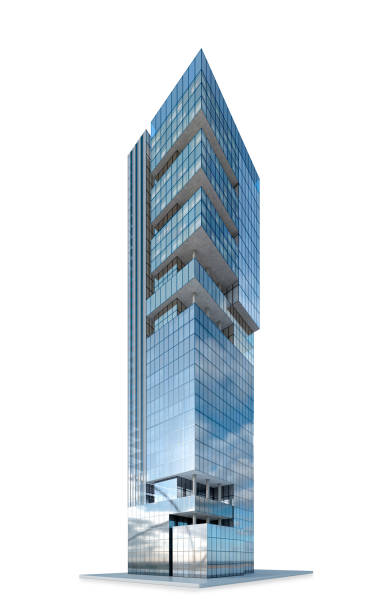 istock Realistic skyscraper building isolated on white background. 3d illustration 1417569184