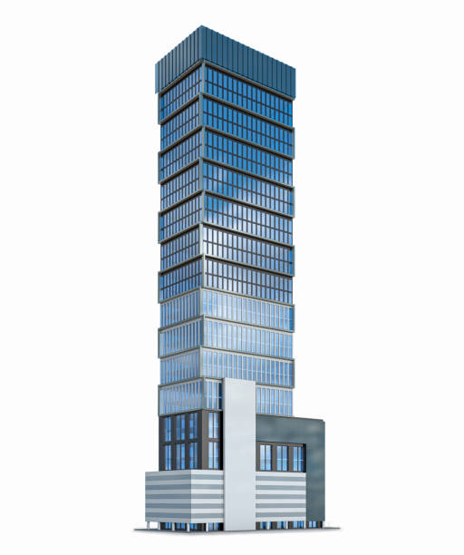 istock Realistic skyscraper building isolated on white background. 3d illustration 1417569206