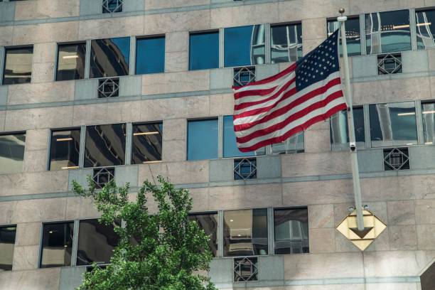 istock American flag waving in the wind 1417569877