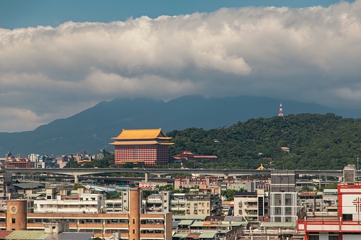 A beautiful cityscape of buildings in Taipei, Taiwan