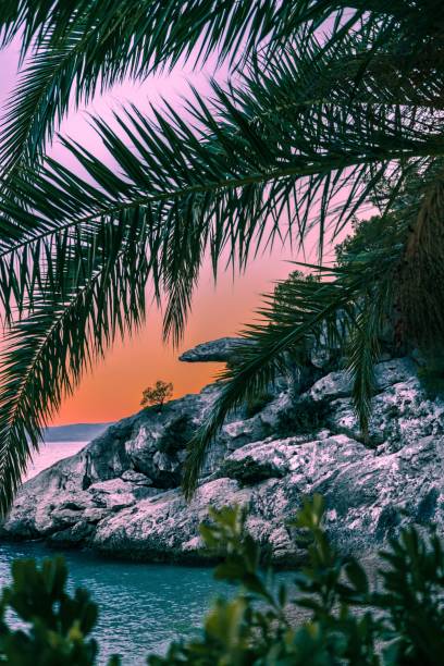 While you are looking at the picture you can hear the sound of the sea and feel the cooling air on you skin. Gorgeous sunset in Brela, Croatia.