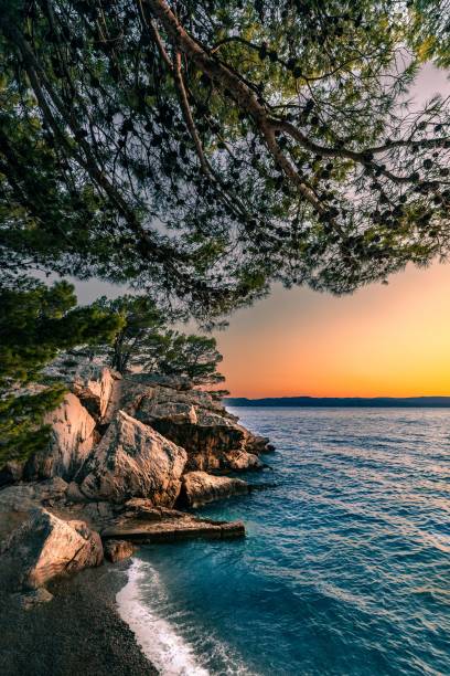 istock Gorgeous sunset on Adriatic Sea. 1417574537