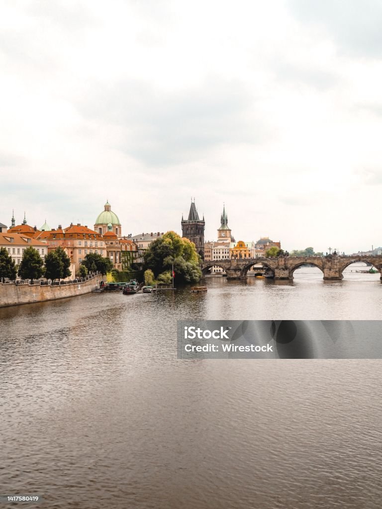 Charles bridge in Prague, Czech republic incredible view to the Charles Bridge in Prague Capital Cities Stock Photo