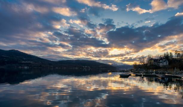 istock Blue hour at Lake Woerthersee 1417580534