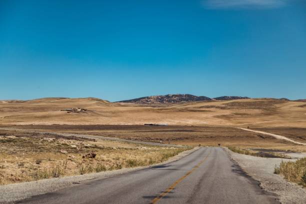 istock Asphalt road passing through Morocco and Sahara desert under a bright sky 1417581835