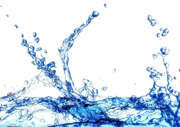 istock Abstract blue water splashing and white background 1417587987