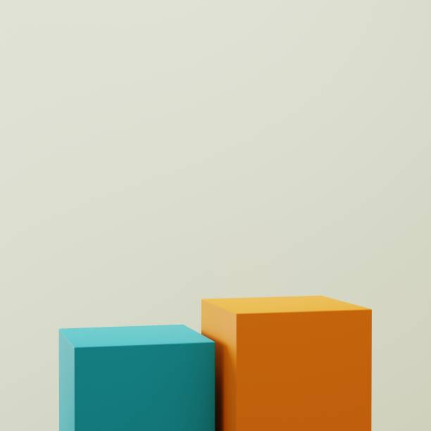 istock Simple rectangle podium, pedestal, stand, exhibition stage, product presentation 1417588245