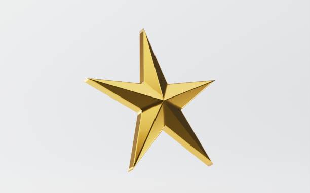 istock Shiny gold star isolated on white background 1417588274