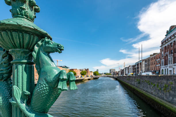 Ornate Horse Lamp Post on Bridge in Dublin