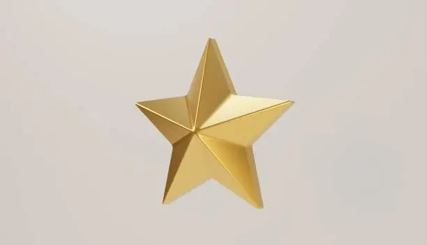 Photo of Shiny gold star isolated background