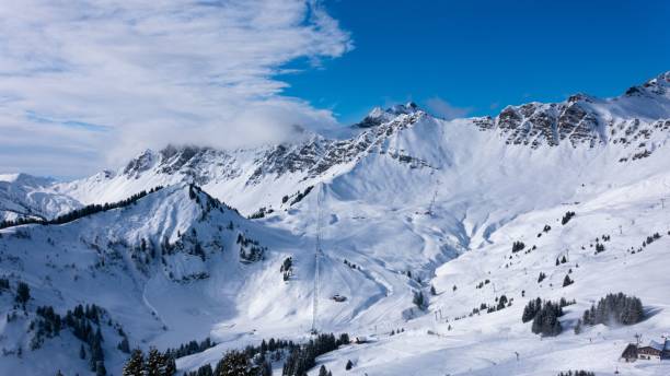 istock Wide mountain ski resort background 1417589473