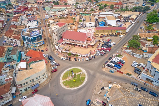top view Intersection at Adum Kumasi