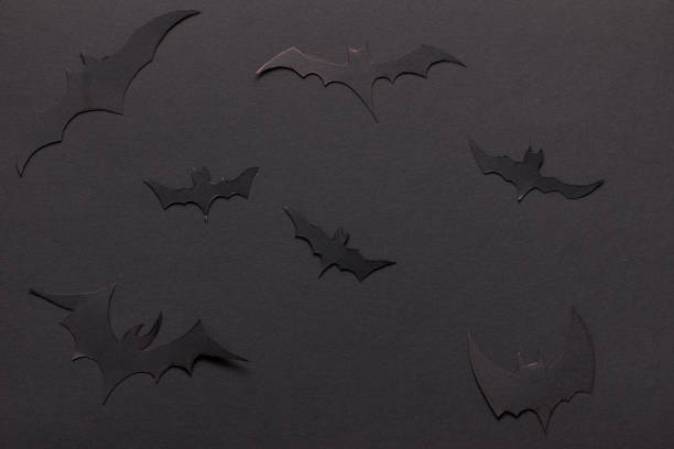 mockup with halloween. black frame background - napkin black blank ideas imagens e fotografias de stock