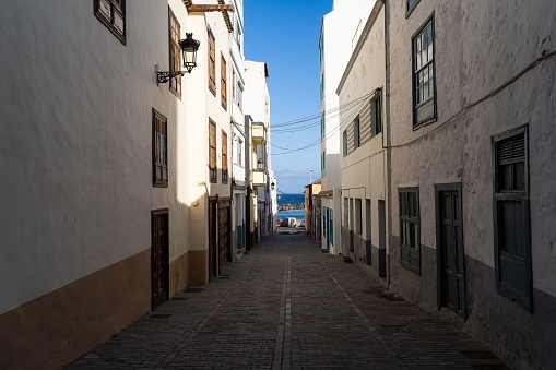 An alley with old houses in Santa Cruz de La Palma,  Canary Islands