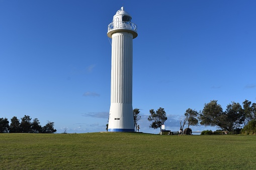 A beautiful view of the Clarence River Lighthouse in the field