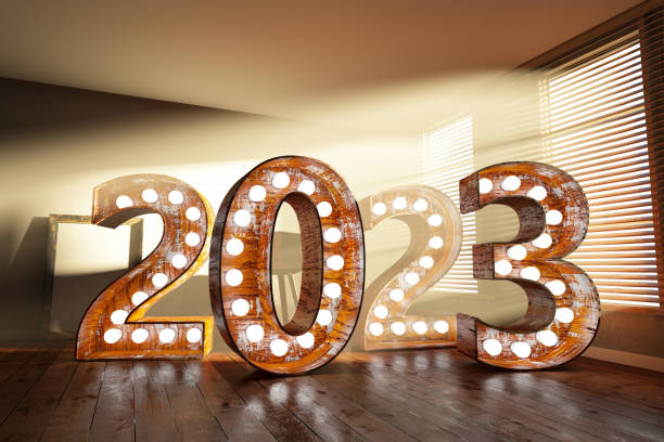 istock 2023 Light Bulb Sign with Sunbeam Through the Window 1417602270