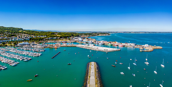 Aerial panorama of Howth Harbour near Dublin, Ireland
