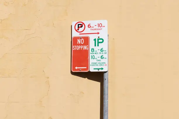 Photo of No stopping and no parking signs on a metal pole