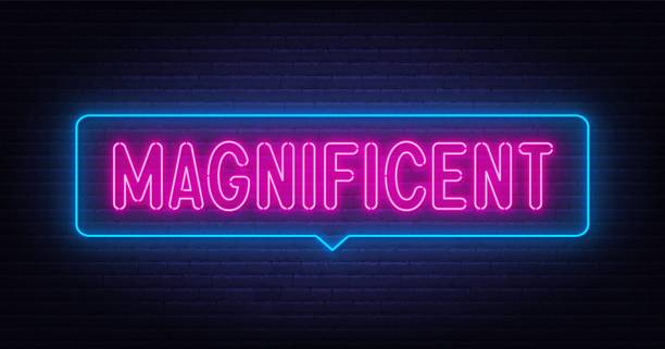 istock Magnificent neon sign in the speech bubble on brick wall background 1417607482