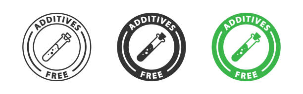 additives freies symbol. vektorillustration. - nahrungsmittelzusatz stock-grafiken, -clipart, -cartoons und -symbole