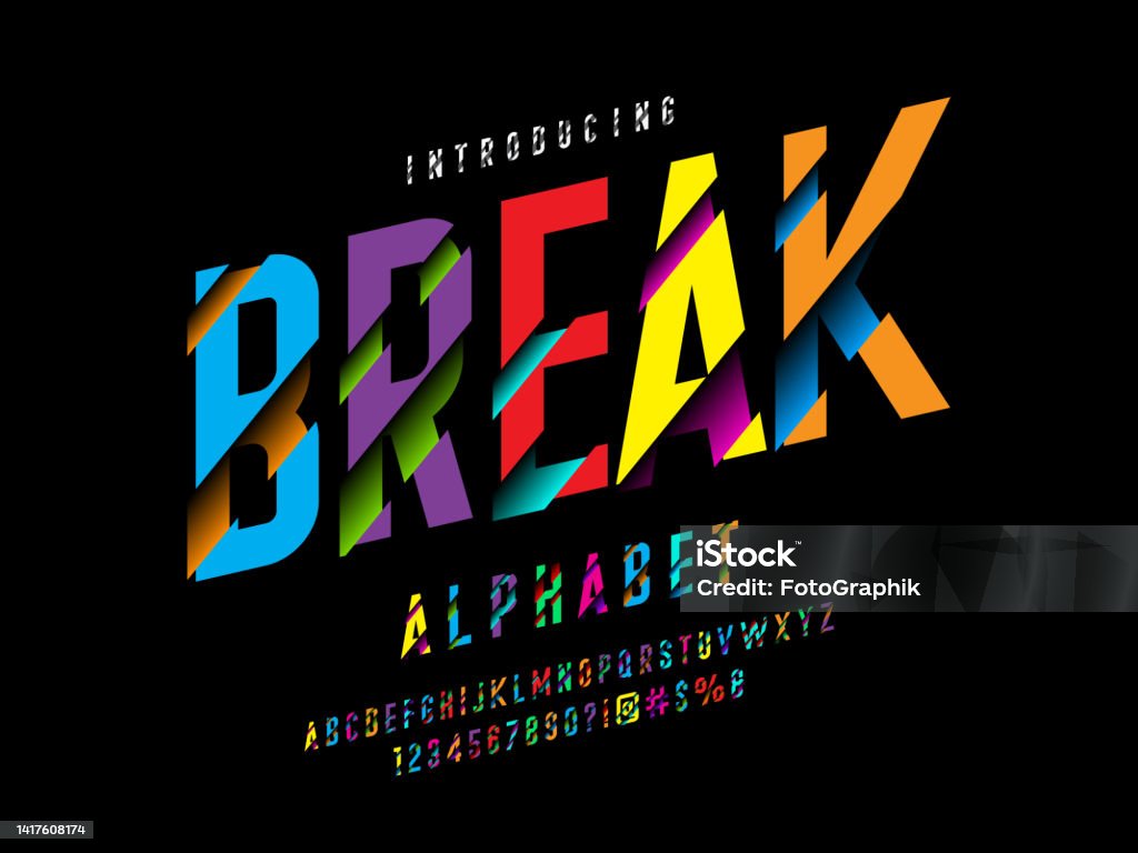 Split Typography Split Font Stock Illustration - Download Image Now - Typescript, Torn ...